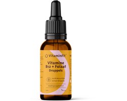 VitaminFit Vitamine B12 + Folaat (Vitamine B11) - 100% Natuurlijk & Plantaardig - 30 ML - Vloeibaar