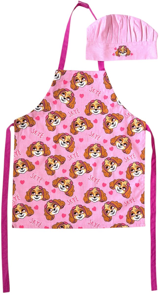 Paw Patrol - Skye - Kindershort Met Koksmuts - 100 % Katoen - 55 x 45 cm - 3 - 8 Jaar
