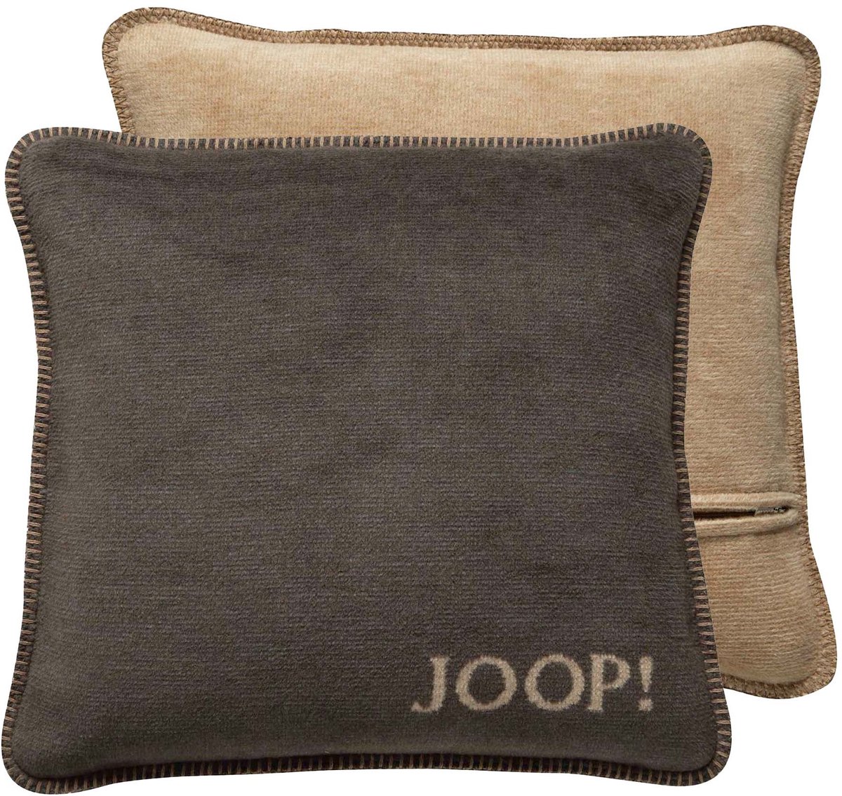 Joop! Kussen MDF Doubleface Een maat, 50x50 Set van 1 bruin