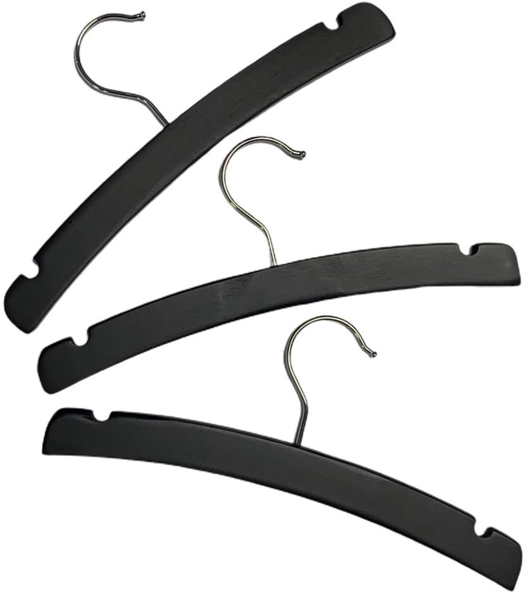 Babsana Kledinghanger Hout Zwart 3-Pack