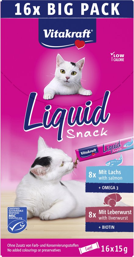 Vitakraft Liquid Snack Multipack Leverworst & Zalm MSC