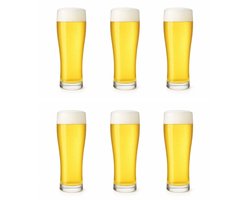 Professionele Bierglazen - (6 Stuks) - 360ml - Bierglas - Bier - Glas - 36cl/0.36L - Pils - Glazen set - Hoogwaardige Kwaliteit - Vaasje - Speciaal Bier - Weizen