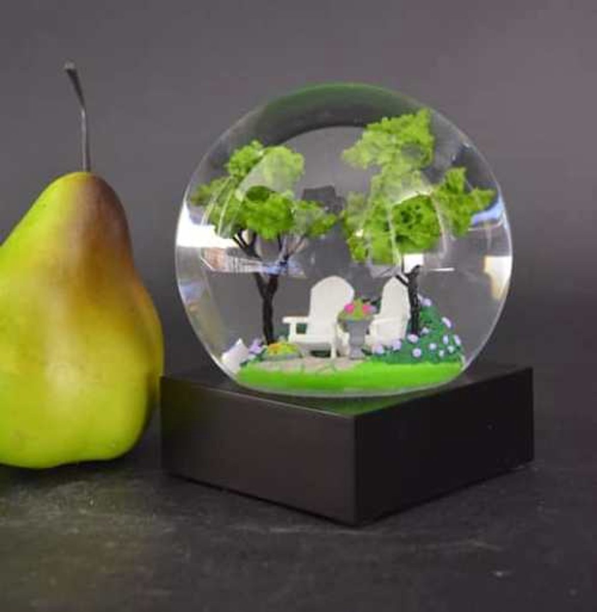 CoolSnowGlobes - Zomer Landschap Sneeuwbol met zilveren glitters