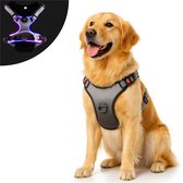 Harnais pour chien Premium Pets - Harnais pour chien Y - Harnais pour chien - Harnais pour chien anti- Trek - Lumineux - Lumière LED - Réfléchissant - XL