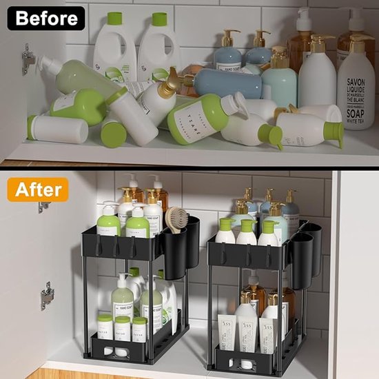 Cocolemon Onder de gootsteen, keukenorganizer van metaal Cocolemon Onder de gootsteen, keukenorganizer van metaal