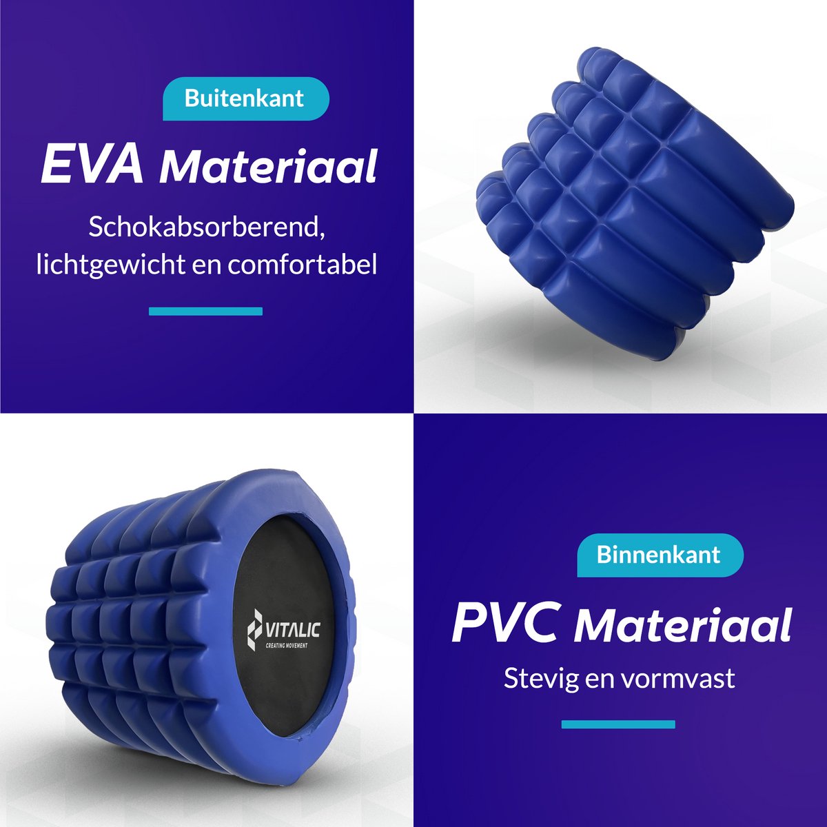 Vitalic 14cm MINI Foam roller met FYSIOlab trainingsschema thumbnail 2