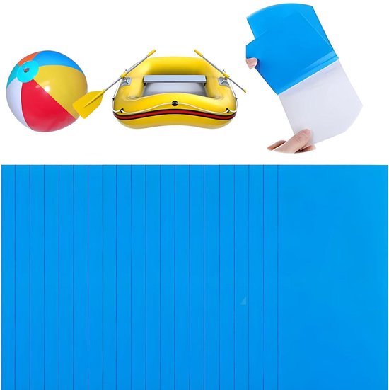 20 Stuks PVC Reparatiepleisters voor Zwembaden - 10x25cm - Blauw
