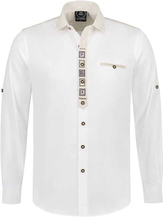 Chemise - Tyrol - Maison de campagne pour homme - Wit - Taille M