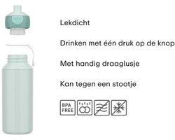 Mepal Pop-up drinkfles Campus - 400 ml - Sluit goed af - Drinkbeker voor kinderen - Stitch
