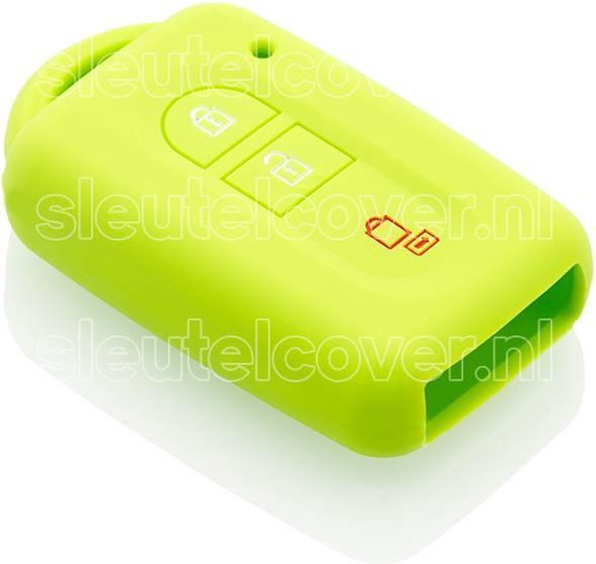 Autosleutel Hoesje geschikt voor Nissan - SleutelCover - Silicone Autosleutel Cover - Sleutelhoesje Lime groen