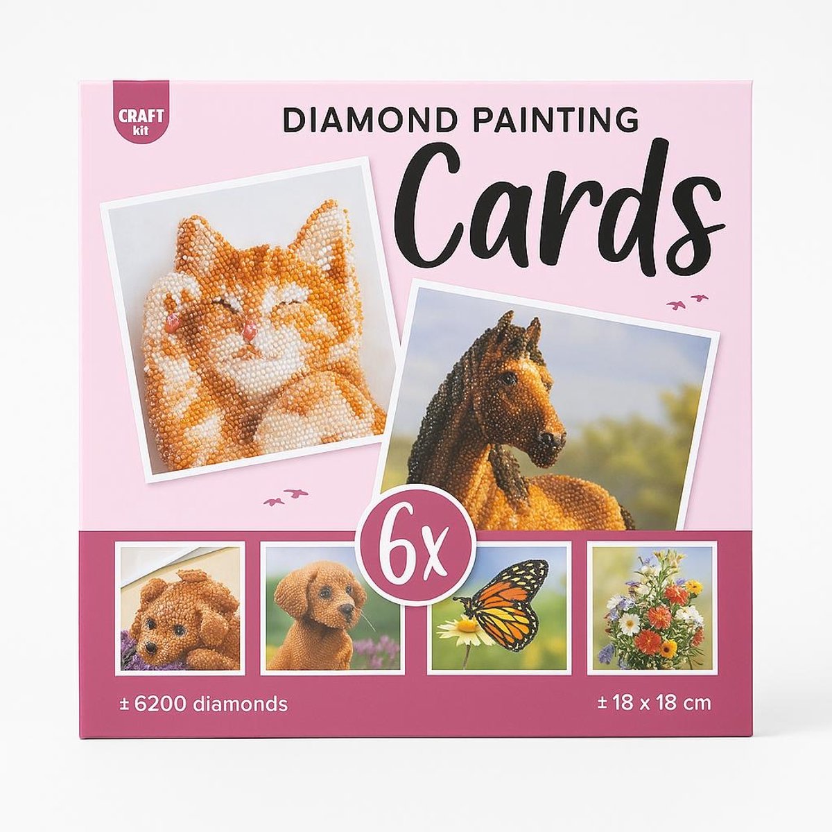 Diamond Painting Wenskaarten Set - Koffie Thema, Zegeningen En Wensen 6 Stuks