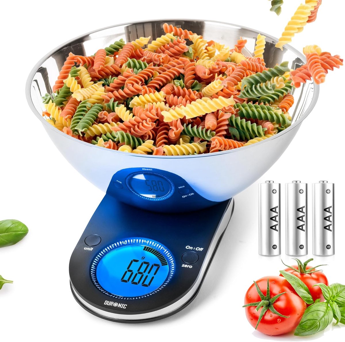Digitale weegschaal met afneembare kom - 5 kg precisieweegschaal voor keuken en verzending