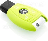 Autosleutel Hoesje geschikt voor Mercedes - SleutelCover - Silicone Autosleutel Cover - Sleutelhoesje Lime groen