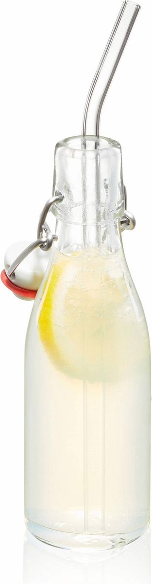 GEFU FUTURE Glazen Rietjes – Set van 4 – 23 cm – Borosilicaatglas – Inclusief Reinigingsborstel — cadeau in Koken & Dineren - foto 4