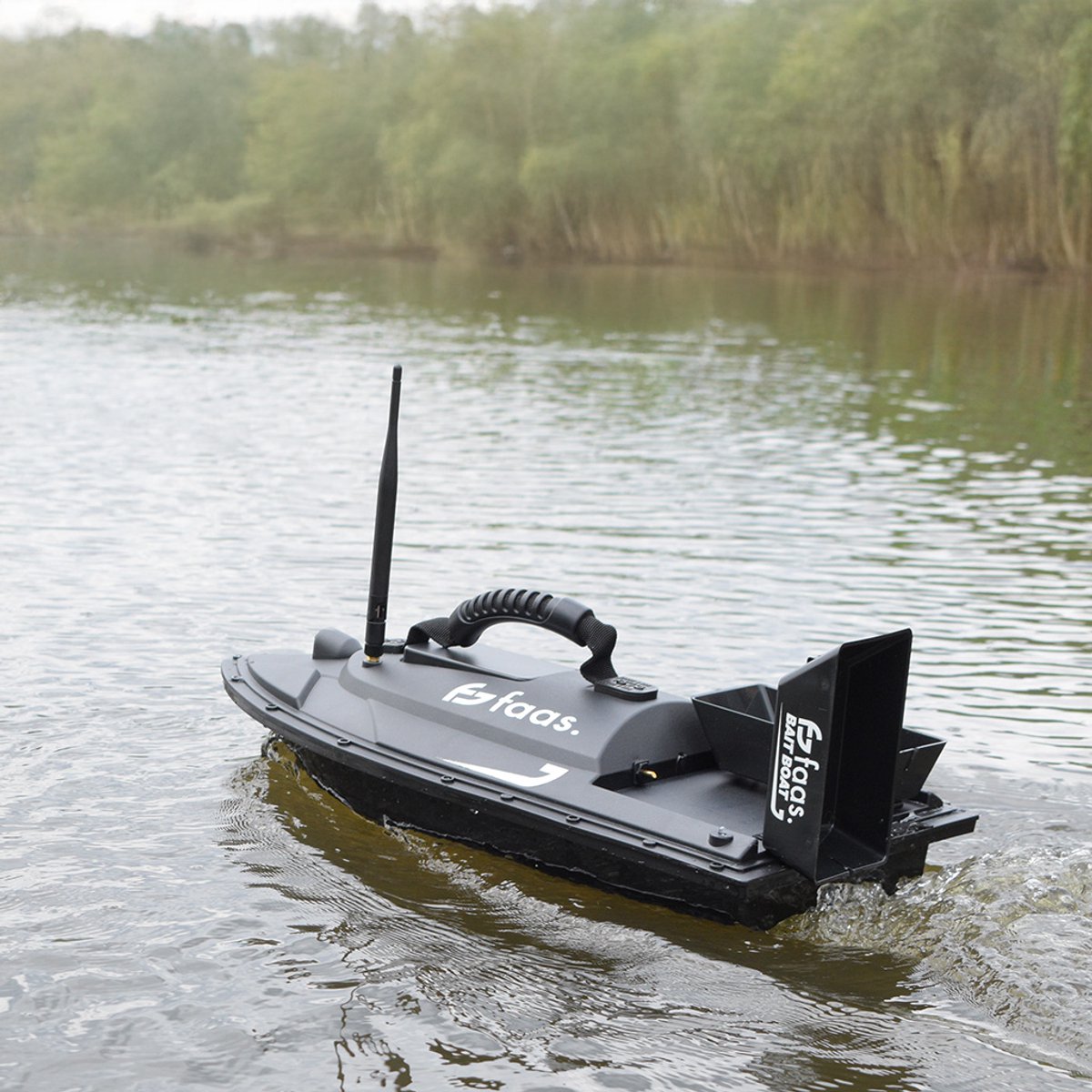 MEHOOSPVN Voederboot, 500 m, 1,5 kg lading, visaas, boot, aasboot, boot om te vissen, visvinder, dubbele motor, scheepsboot, dubbel aasvak met led- navigator-licht met afstandsbediening, zwart