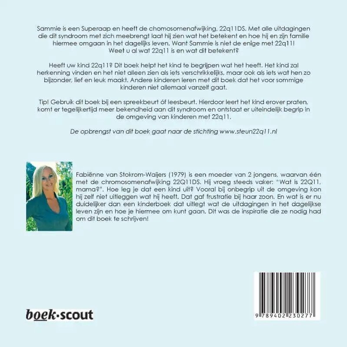 Fabiënne van Stokrom-Waijers, moeder van twee jongens, leest voor uit haar boek 'Wat is 22q11, mama?'. Zelf heeft ze het 22q11 syndroom.