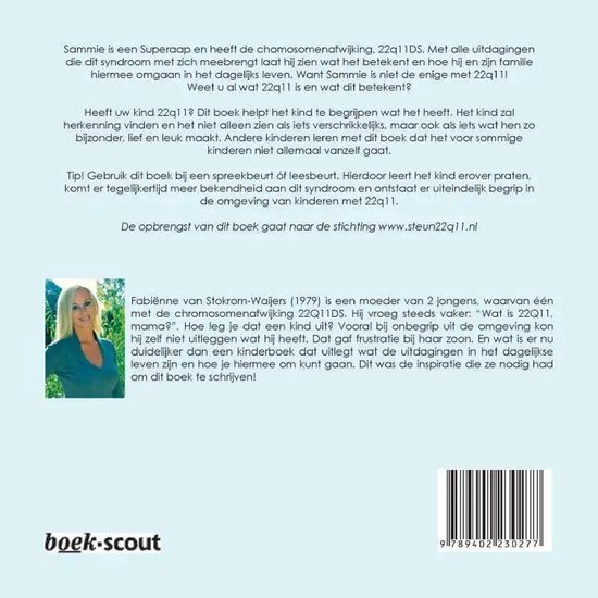 Fabiënne van Stokrom-Waijers, moeder van twee jongens, leest voor uit haar boek 'Wat is 22q11, mama?'. Zelf heeft ze het 22q11 syndroom.