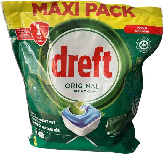 Dreft Original - All In One - Vaatwascapsules - 76 Afwasbeurten