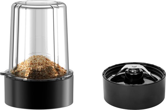 LOVIO Blender met Kan - 500W Krachtige Blender met 3 BPA-vrije Tritan Flessen en Koffie- & Notenmolen - Glazen Kan 600ml, RVS Messen van LOVIO — afbeelding 3