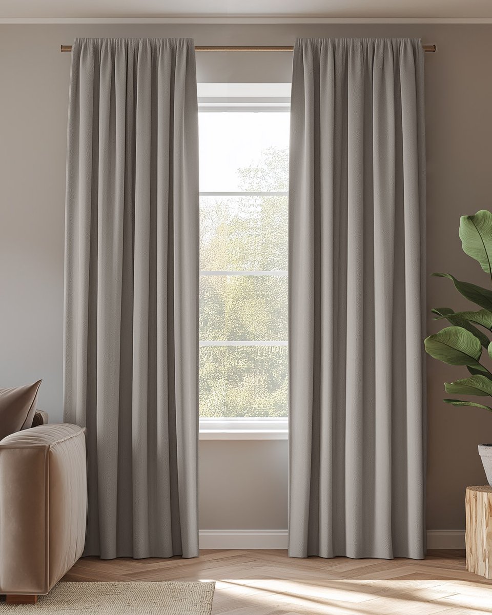HOOMstyle Kant en Klaar gordijn met haakjes Amber - Verduisterend - Met Plooiband - 140x270cm - Taupe / Bruin