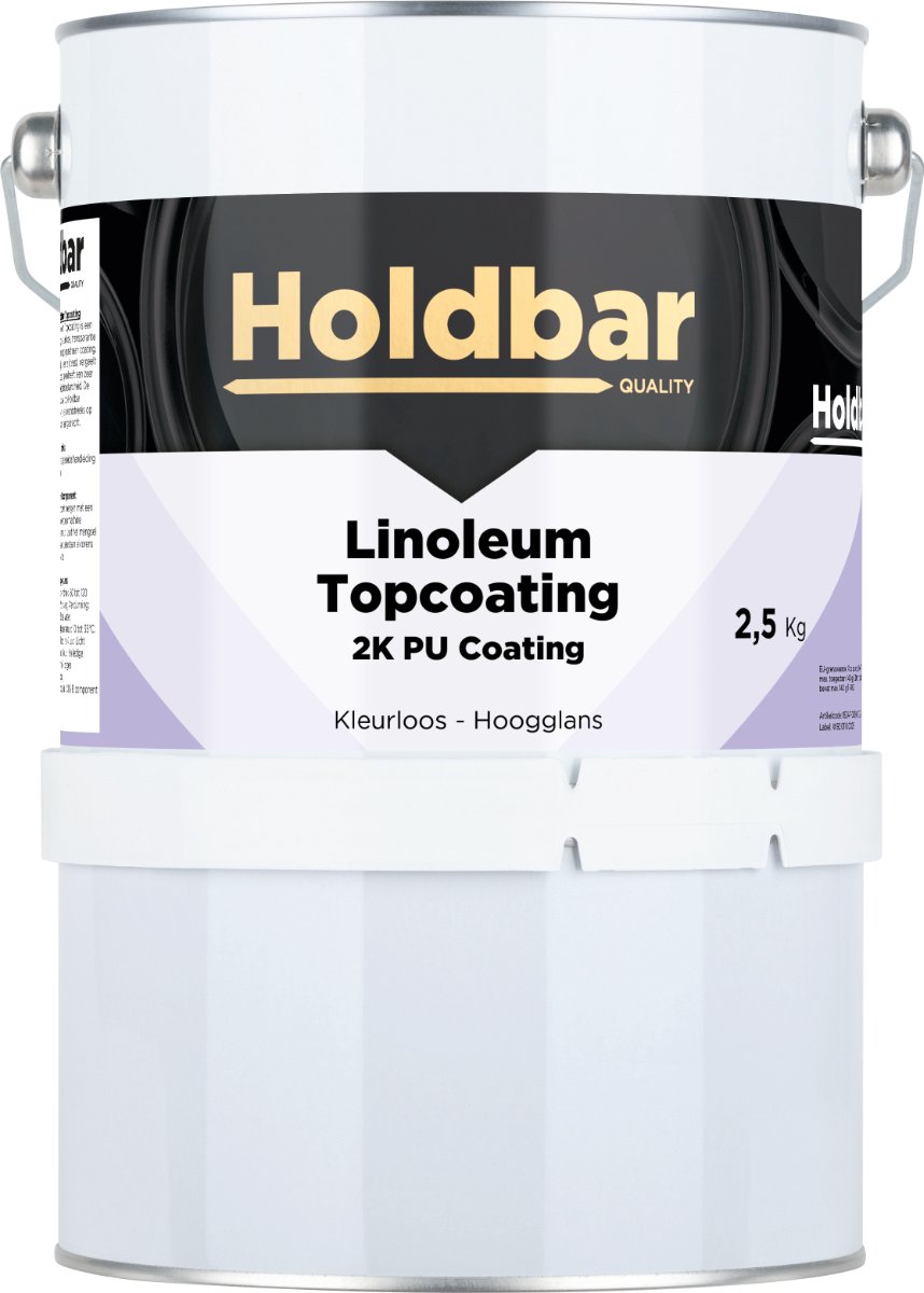 Holdbar Linoleum Topcoating Hoogglans 2,5 Kg - Vloerverf Glashelder - Transparant - Linoleum Verven - Krasvast - UV-bestendig - Vergeelt niet - 2 Componenten