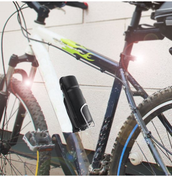 2-stuks draag bare fietsrep aratieset - Bidon houder voor fietsen - Waterdichte rits - Compacte gereed schapsor ganizer - Fiets organizer - Harde reistas voor water flessen - Klein - Zwart — afbeelding 3