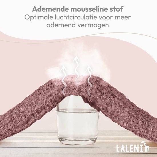 Laleni Hydrofiele Doeken - 100% Katoen - Mousseline - 70x70cm - Oud roze - Set van 5 van Merkloos — afbeelding 2