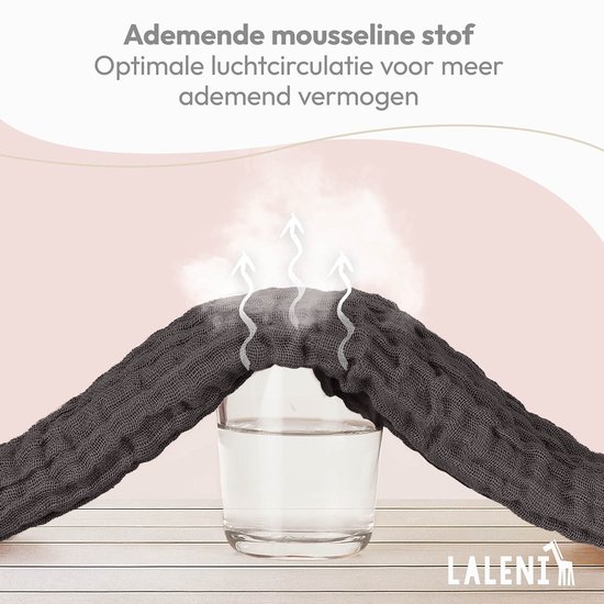 Laleni Hydrofiele Doeken - 100% Katoen - Mousseline - 70x70cm - Antraciet - Set van 10 van Merkloos — afbeelding 4
