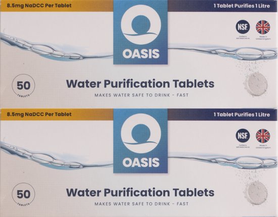 Oasis – Waterzuiveringstabletten – 2X50 stuks