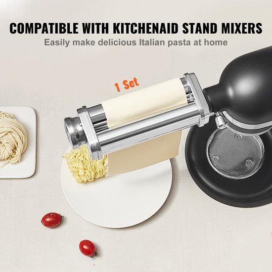 Pastahulpstuk voor KitchenAid Standmixer, 231x71x53 mm, Roestvrij Staal, 8 Instellingen Aanpasbare Dikte van KitchenAid — afbeelding 3