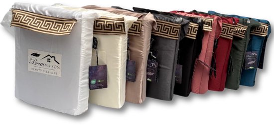 Housse de couette Beauty Silk Satin Dentelle Off White 140x200/220 + 1 taie d'oreiller