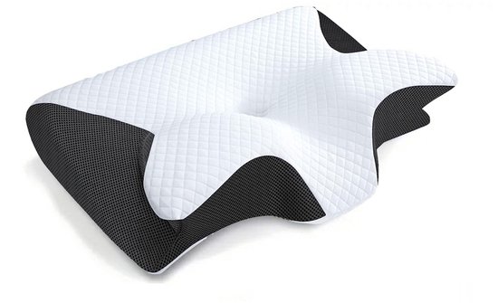 Orthopedisch Memory Foam Kussen - Comfortabele Zwart Butterfly Sleep Halskussen - Slow Rebound & Cervical Massage - Ideaal voor Nek Ondersteuning & Diepe Slaap