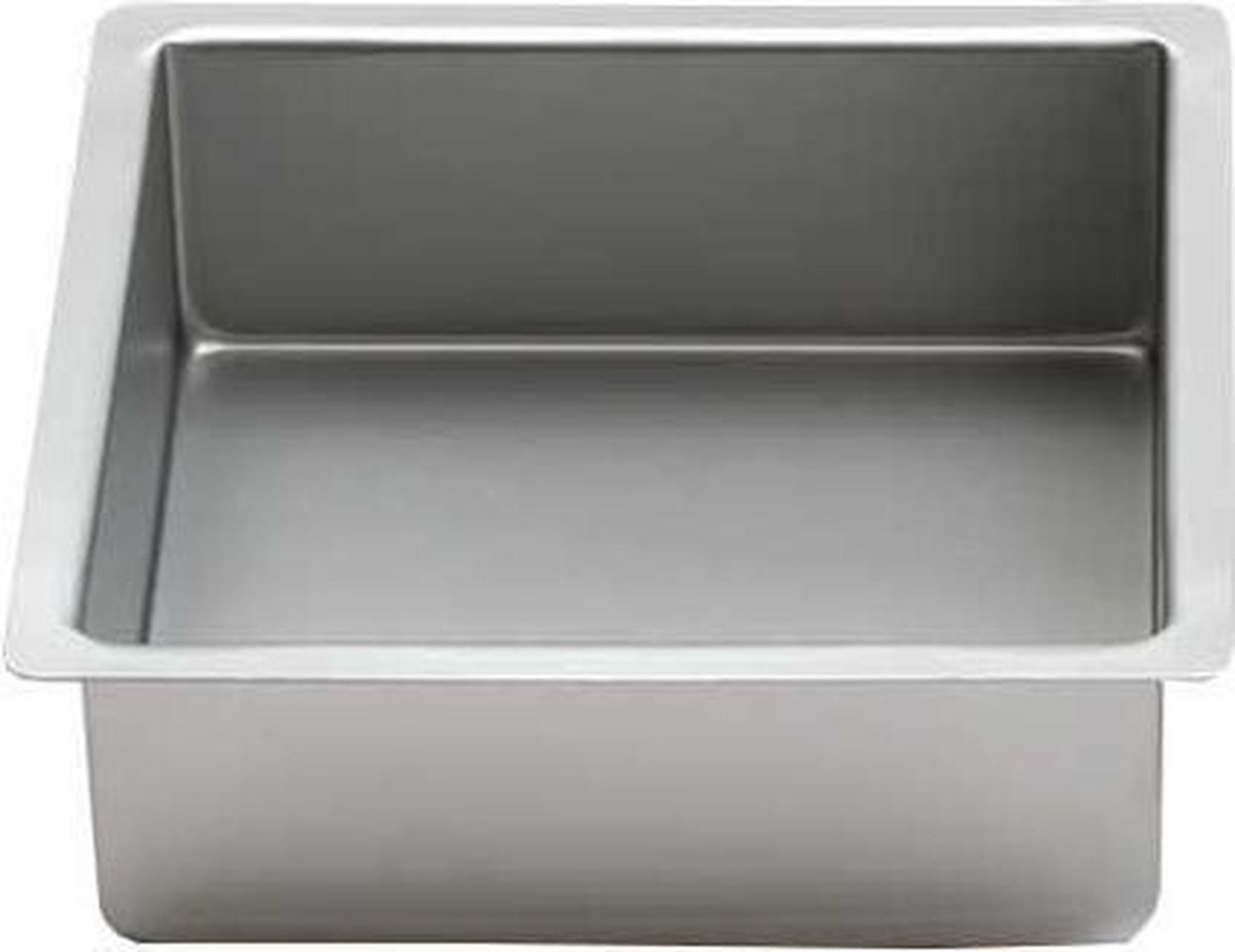 Vierkante aluminium bakvorm 7.5cm hoog, 20cm - Decora | bol.com