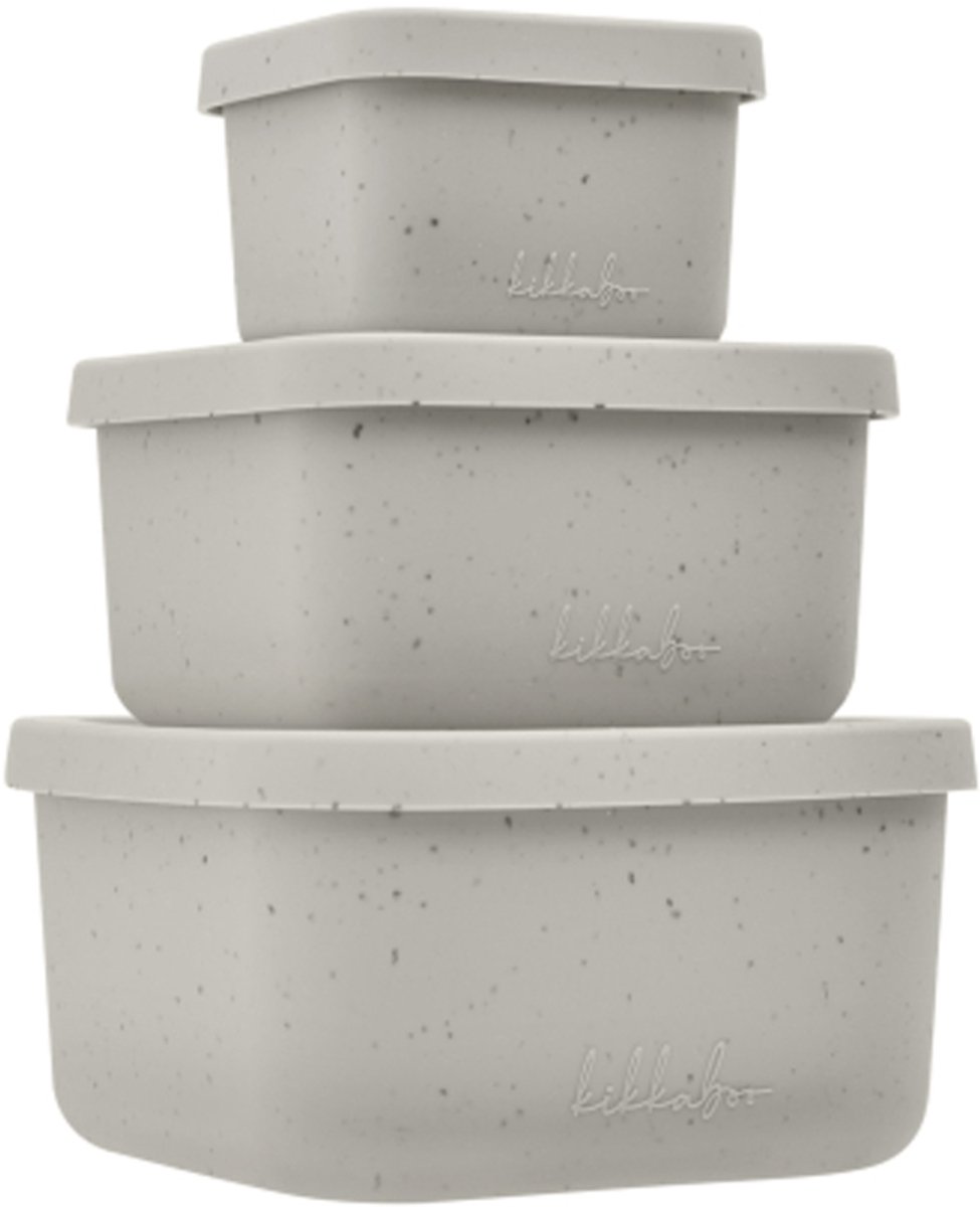Kikkaboo Opbergdoosjes - 3 Stuks - Platina Siliconen - Zand