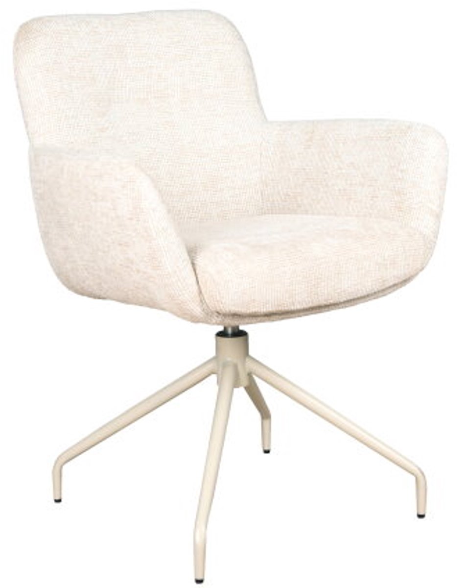 Eetkamerstoel Helsinki poot Atlas draaibaar Beige - be fine cream 11