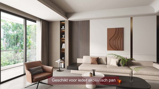 Rond Plateau voor akoestisch wandpaneel -Akupanel - akoestische panelen - Akoestisch paneel - 1 stuk - Boren niet nodig - 10 tot 15 mm ruimte tussen de latten - Diameter 14cm