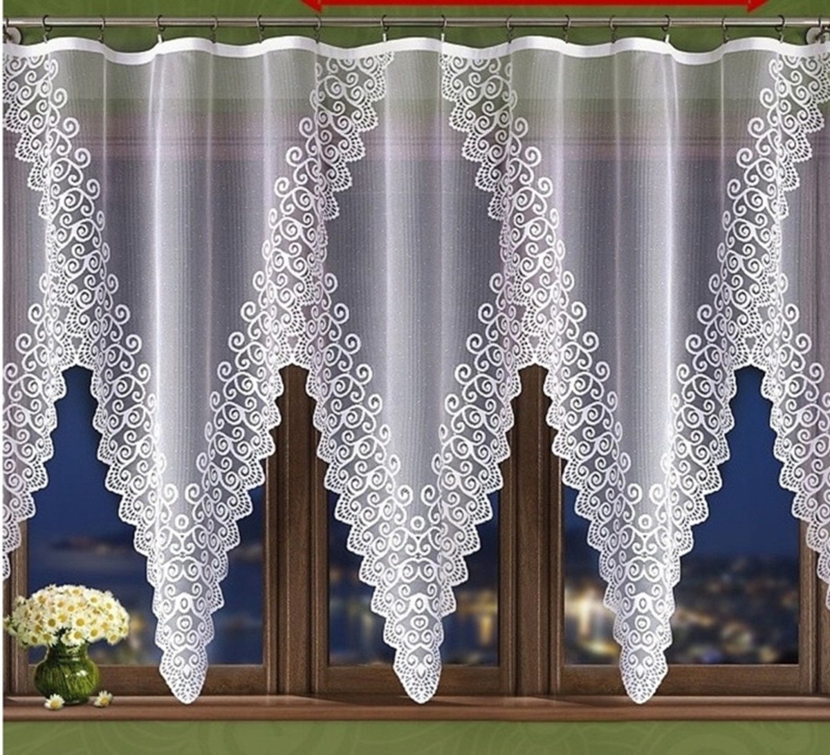 Wisan- Nenufar - jacquard vitrage- Gordijn 440x180 cm - jacquardvitrage- curtains - Jacquardgordijnen- wit- 440 x 180 cm