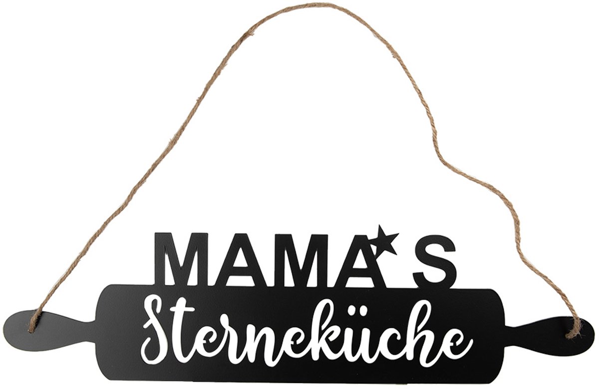 Tekstbord 50x14 cm Zwart Metaal