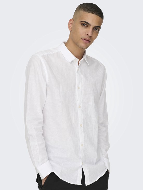 ONLY & SONS - ONSCAIDEN LIFE LS SOLID LINEN BLEND NOOS Heren Overhemd