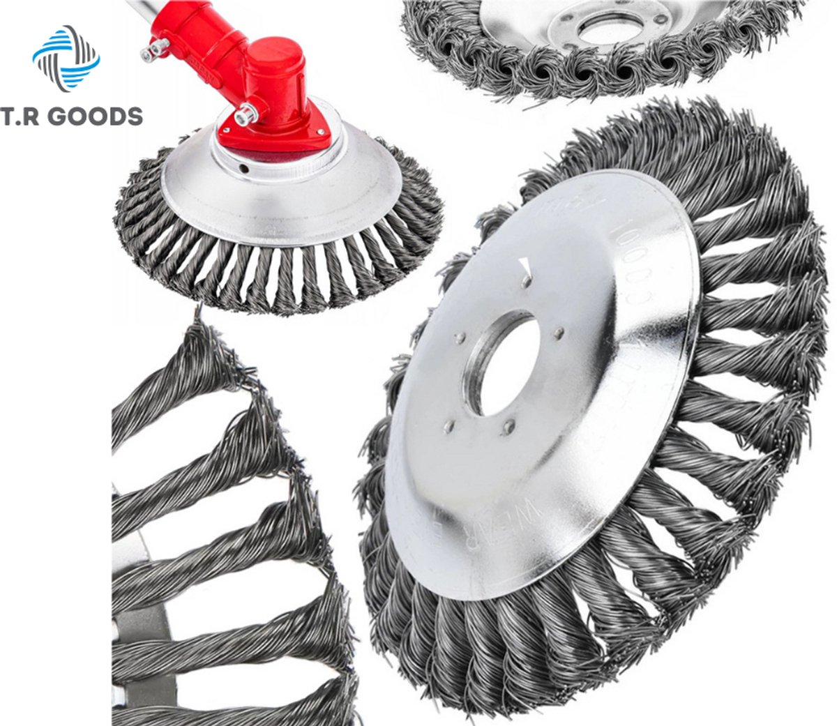 T.R Goods® - Onkruidborstel voor Bosmaaier - Staalborstel 20 cm - 8 inch - Universele Onkruidborstel Onkruidverwijderaar - Voegenborstel - Grastrimmer