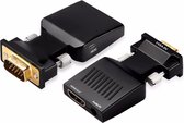 VGA + 3,5mm Jack naar HDMI adapter - compact / zwart