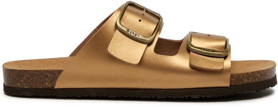 Sandales pour femmes Scholl Jackie 2 Ceintures en Cuir synthétique laminé pour femme - Bronze
