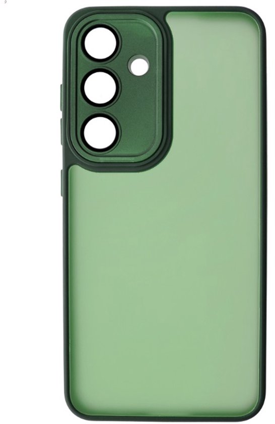 Coque en silicone transparente compatible avec : Samsung Galaxy S24 - Coque arrière avec Protection pour appareil photo - Bumper - Vert