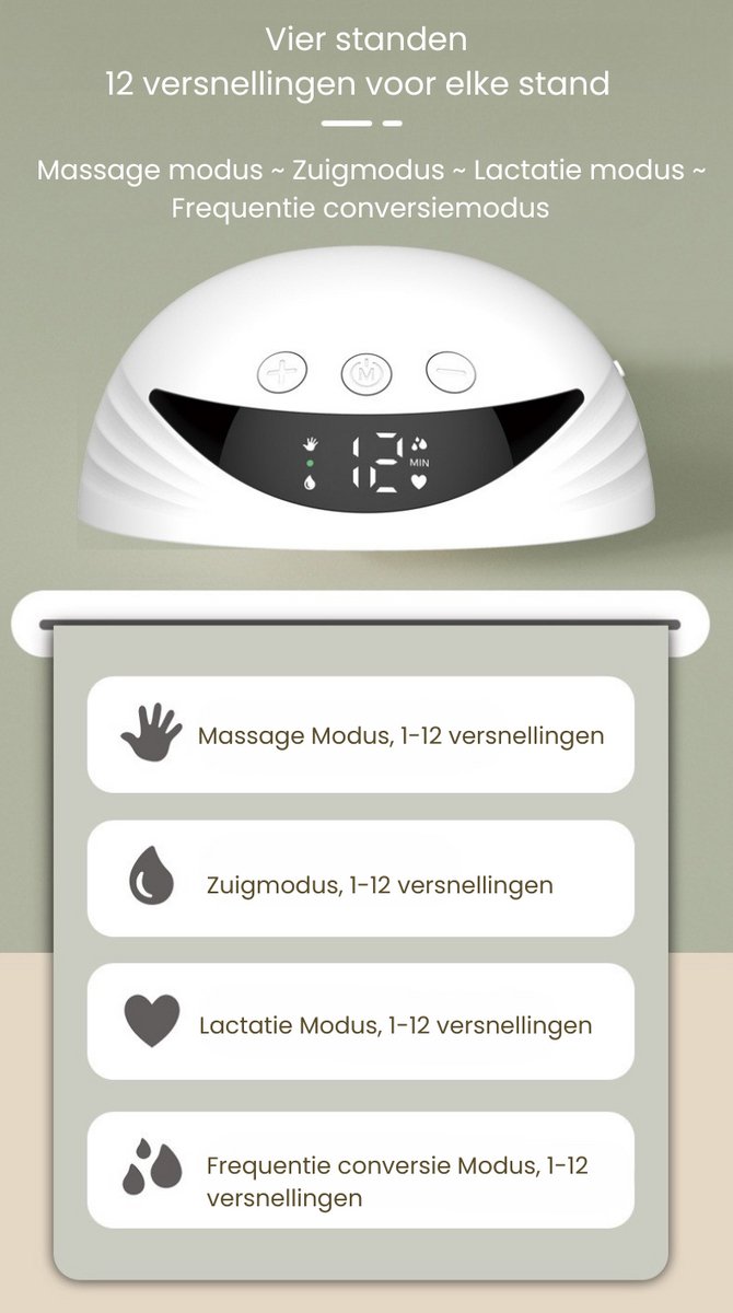 Mommy&Co - Dubbele Elektrische Draadloze Borstkolf - Handsfree Breast Pump - Draagbaar - Comfortabel - Krachtige Motor - LED Display van Mommy&Co — afbeelding 4