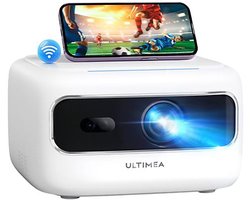 ULTIMEA Mini Beamer Full HD 1080P, 300 Ansi-lumen, Elektrische Focus, 5G+2.4G WiFi Draagbare Projector Wit
