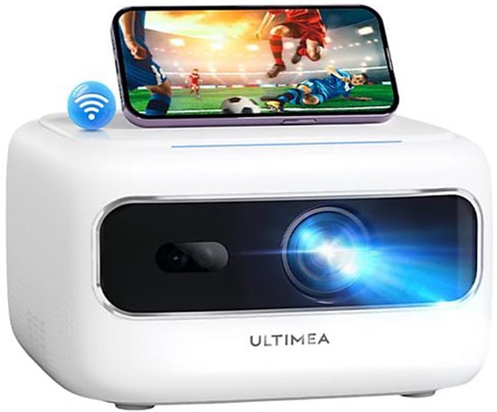 ULTIMEA Mini Beamer Full HD 1080P, 300 Ansi-lumen, Elektrische Focus, 5G+2.4G WiFi Bluetooth Draagbare Projector Wit