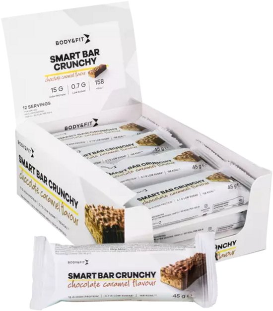 Body & Fit Smart Bar Crunchy - Protein Bar - Proteine Repen - Eiwitrepen - Mix Box - (12 x 45 gram)