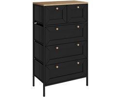 Vicco Belaro Ladekast – 56 x 95 cm met 5 laden Zwart