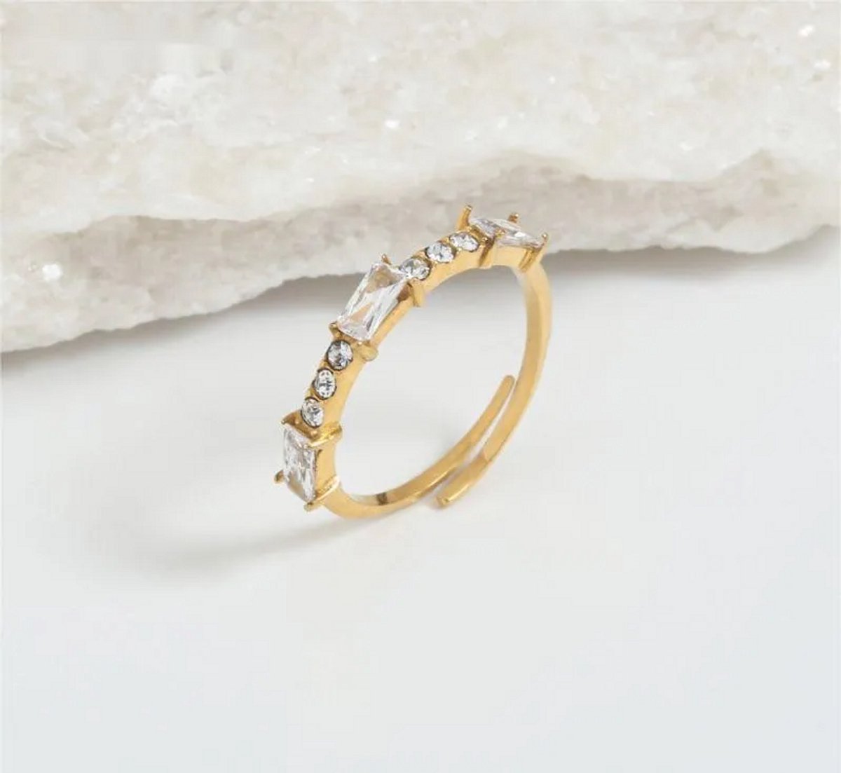 Ring Si Amor Sieraden RW6140-G Ring met steen Roestvrij staal Kleur Goud