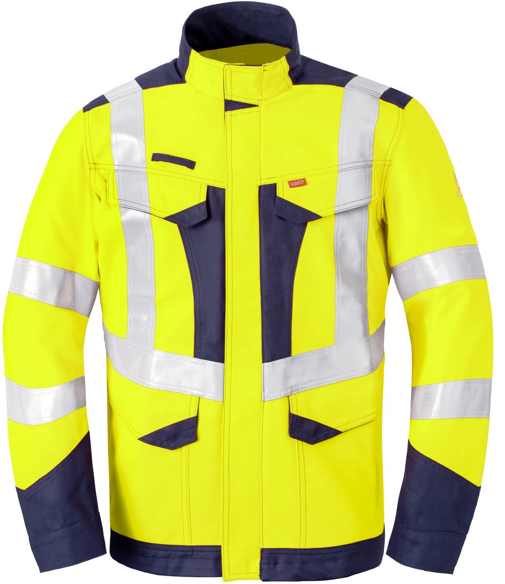 Havep 50247 Korte jas/Vest Fluo Geel/Marine maat M